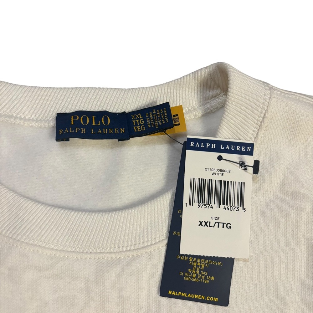 Polo Ralph Lauren Womens XXL White Polo Bear Graphic Crewneck Sweatshirt Holiday - Picture 5 of 11